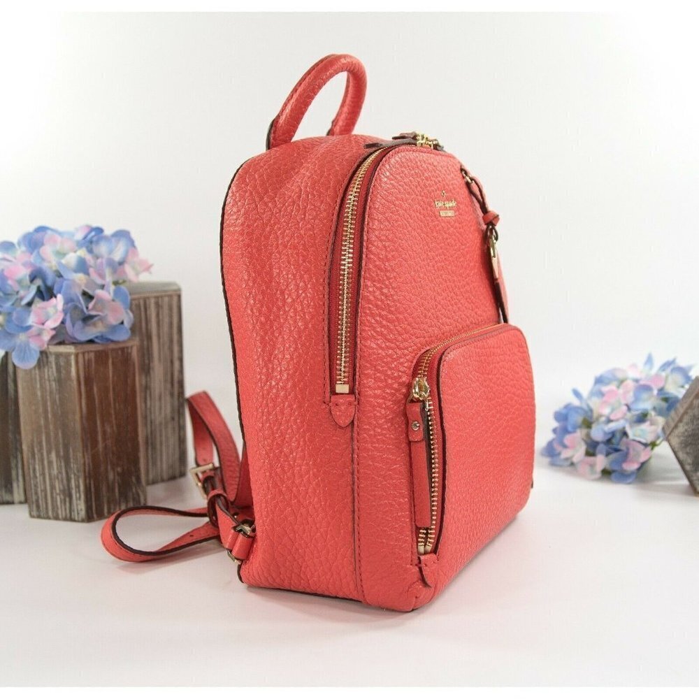 Kate Spade Carter Street Caden Picnic Red Leather Backpack Bag NWT - Picture 6 of 8